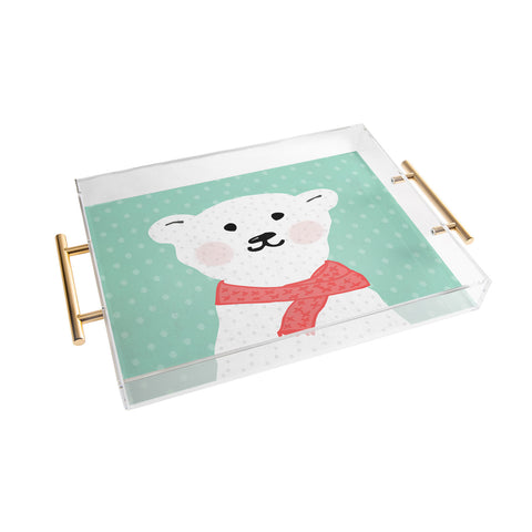 Allyson Johnson Cozy Polar Bear Acrylic Tray