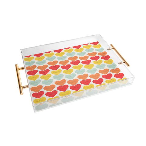 Allyson Johnson Cute Little Hearts Acrylic Tray