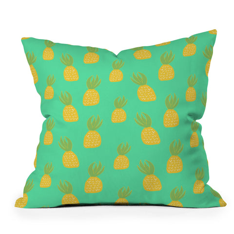 Allyson Johnson Cute Pineapples Outdoor Throw Pillow