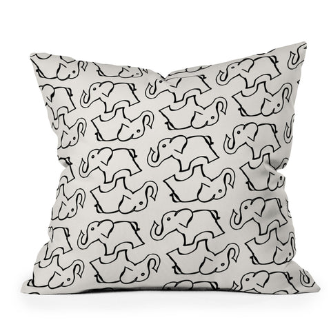 Allyson Johnson Darling Elephants Outdoor Throw Pillow