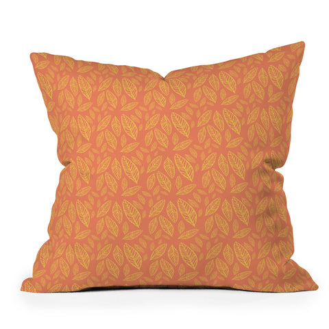 Allyson Johnson Fall Leaves Pattern Outdoor Throw Pillow