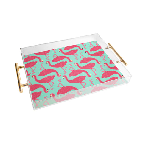 Allyson Johnson Flamingo Party Acrylic Tray