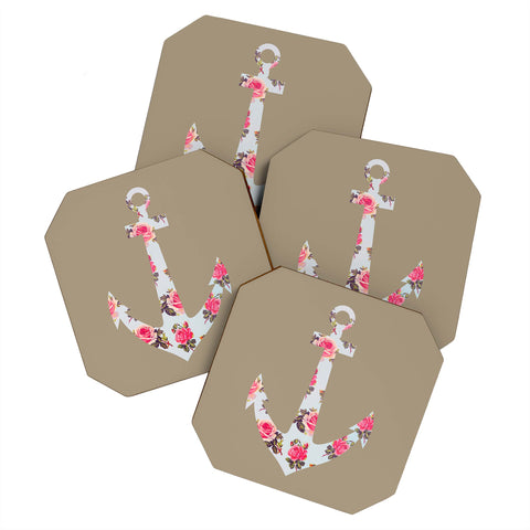 Allyson Johnson Floral Anchor Coaster Set