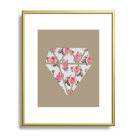 Allyson Johnson Floral Diamond Metal Framed Art Print