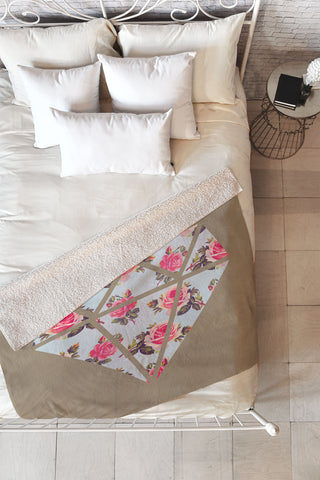 Allyson Johnson Floral Diamond Fleece Throw Blanket