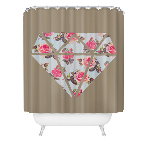 Allyson Johnson Floral Diamond Shower Curtain