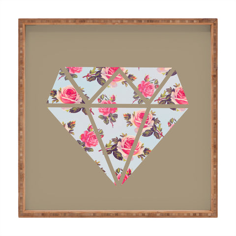 Allyson Johnson Floral Diamond Square Tray