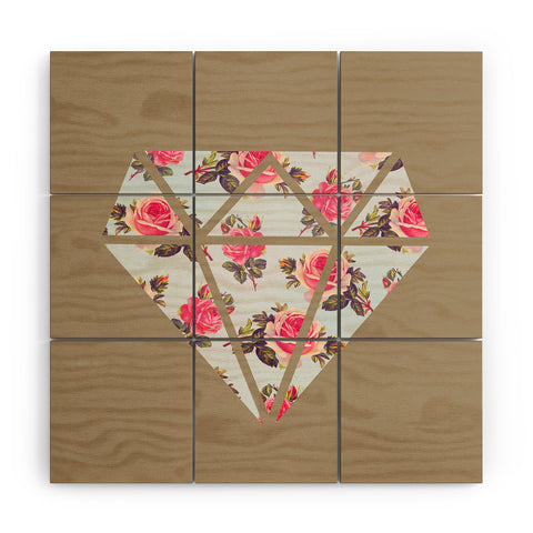 Allyson Johnson Floral Diamond Wood Wall Mural