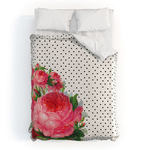 Allyson Johnson Floral Polka Dots Duvet Cover