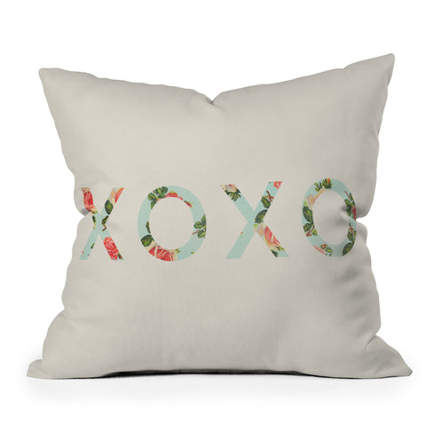 Allyson Johnson Floral XOXO Outdoor Throw Pillow