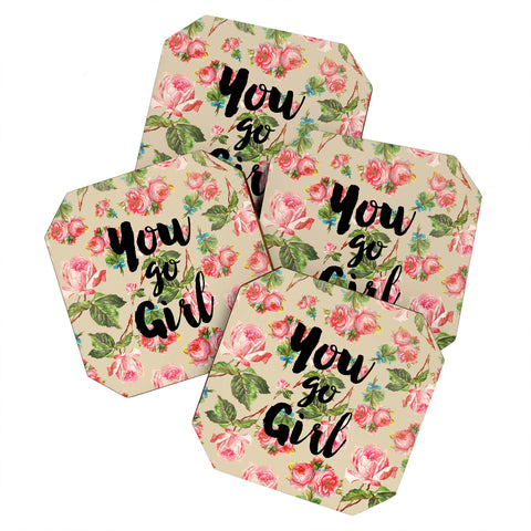 Allyson Johnson Floral You Go Girl Coaster Set