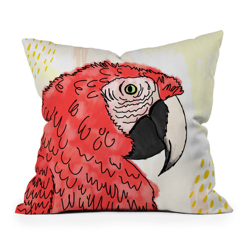 Allyson Johnson Gilbert the Parrot Outdoor Throw Pillow