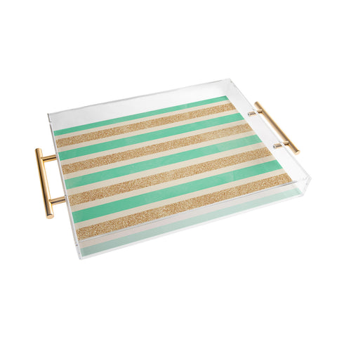 Allyson Johnson Glitter And Mint Acrylic Tray