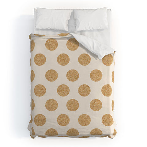 Allyson Johnson Gold Dots Duvet Cover
