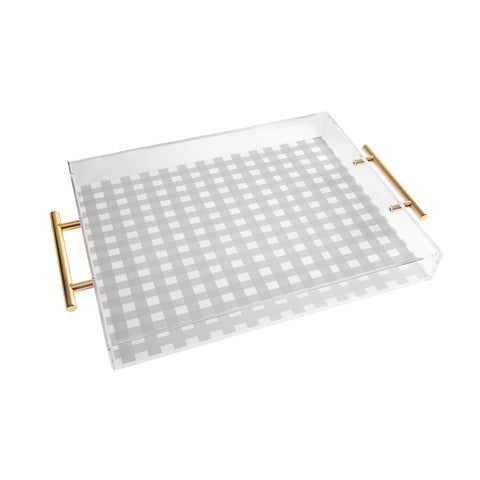 Allyson Johnson Gray Check Acrylic Tray