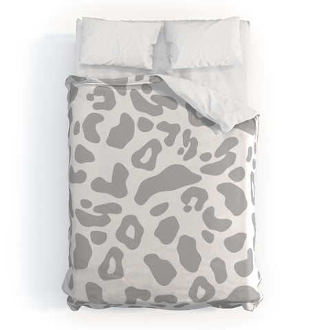 Allyson Johnson Gray Leopard Duvet Cover