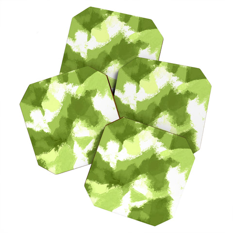 Allyson Johnson Green Abstract Coaster Set