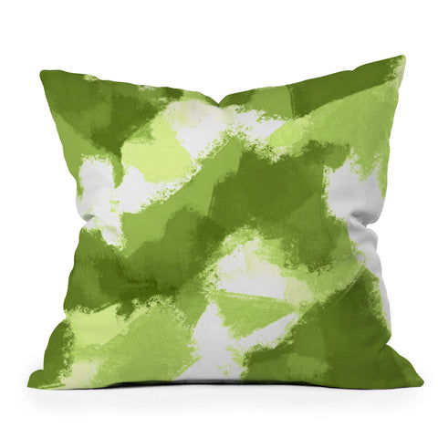 Allyson Johnson Green Abstract Outdoor Throw Pillow