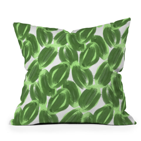 Allyson Johnson Greenery Leaves Outdoor Throw Pillow