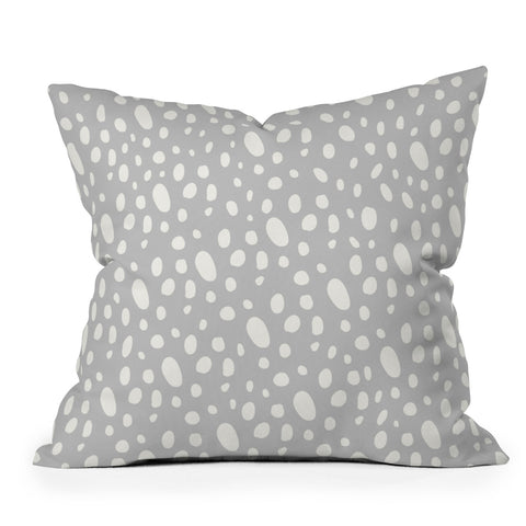 Allyson Johnson Grey Pebbles Outdoor Throw Pillow