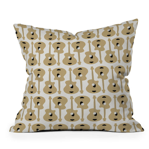 Allyson Johnson Guitar Pattern Outdoor Throw Pillow