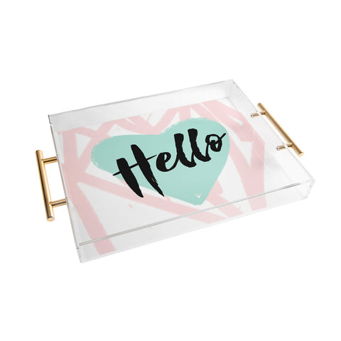 Allyson Johnson Hello Heart Mint Acrylic Tray
