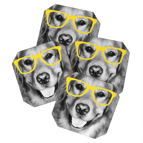 Allyson Johnson Hippest Dog Yellow Coaster Set
