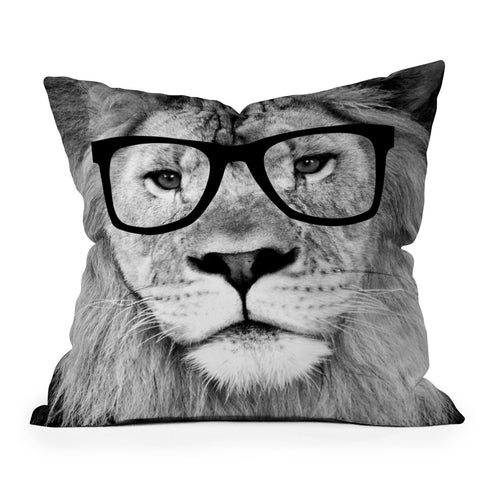 Allyson Johnson Hippest Lion Outdoor Throw Pillow