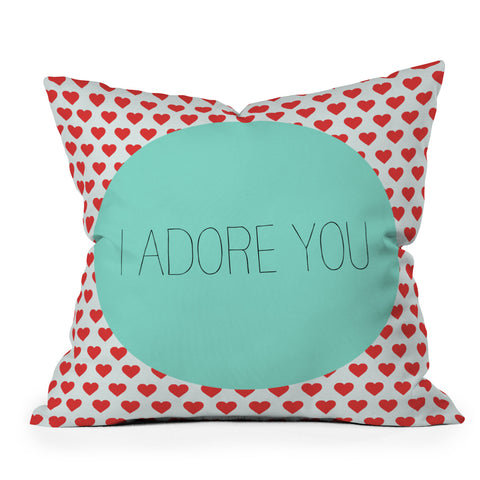 Allyson Johnson I Adore You Outdoor Throw Pillow