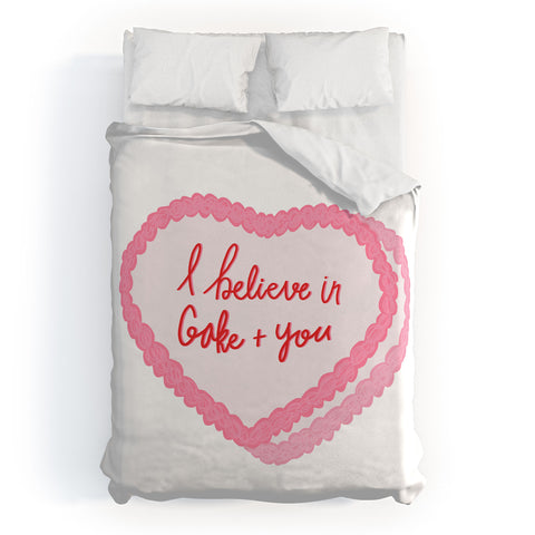 Allyson Johnson I believe in cake and you Duvet Cover