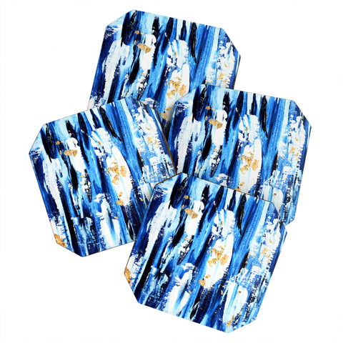 Allyson Johnson Indigo Abstract Coaster Set