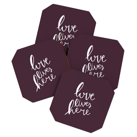 Allyson Johnson Love lives here Coaster Set