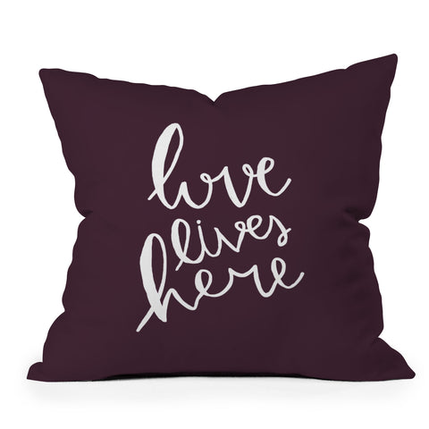 Allyson Johnson Love lives here Outdoor Throw Pillow