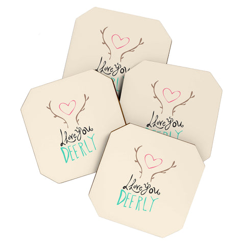 Allyson Johnson Love you deerly Coaster Set