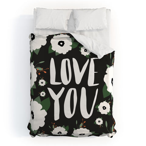 Allyson Johnson Love you floral Duvet Cover