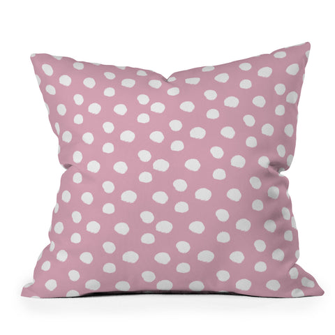 Allyson Johnson Mauve Dots Outdoor Throw Pillow
