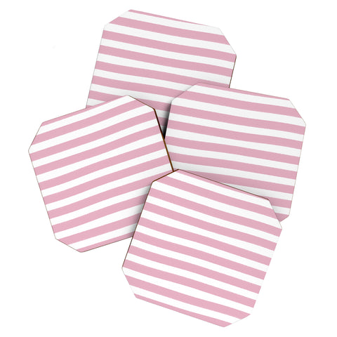 Allyson Johnson Mauve Stripes Coaster Set