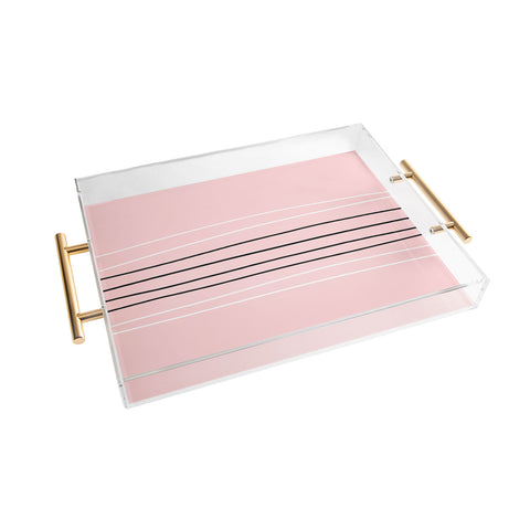 Allyson Johnson Minimal Pink lines Acrylic Tray