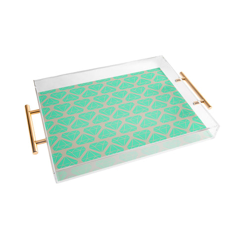 Allyson Johnson Mint Diamonds Acrylic Tray