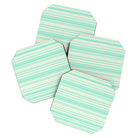 Allyson Johnson Mint Tribal Coaster Set