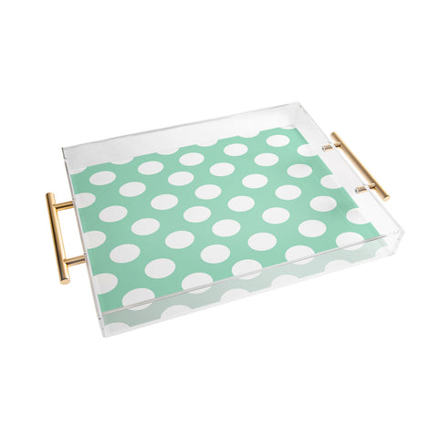 Allyson Johnson Mintiest Polka Dots Acrylic Tray