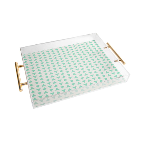 Allyson Johnson Minty Triangles Acrylic Tray