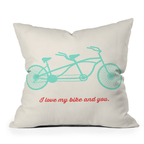 Allyson Johnson My Bike And You Outdoor Throw Pillow
