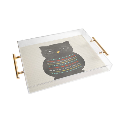 Allyson Johnson Native Owl 2 Acrylic Tray