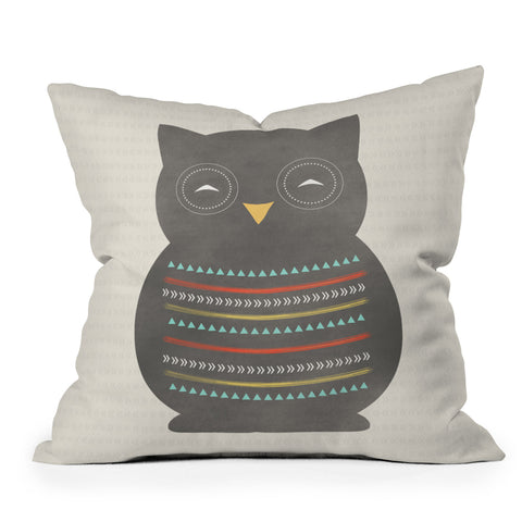 Allyson Johnson Native Owl 2 Outdoor Throw Pillow