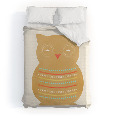 Allyson Johnson Native Owl Duvet Cover