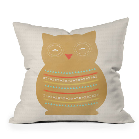 Allyson Johnson Native Owl Outdoor Throw Pillow
