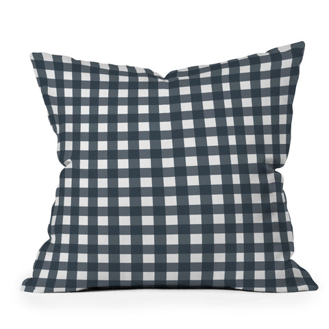 Allyson Johnson Navy Check Outdoor Throw Pillow