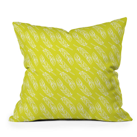 Allyson Johnson Neon Feathers Outdoor Throw Pillow