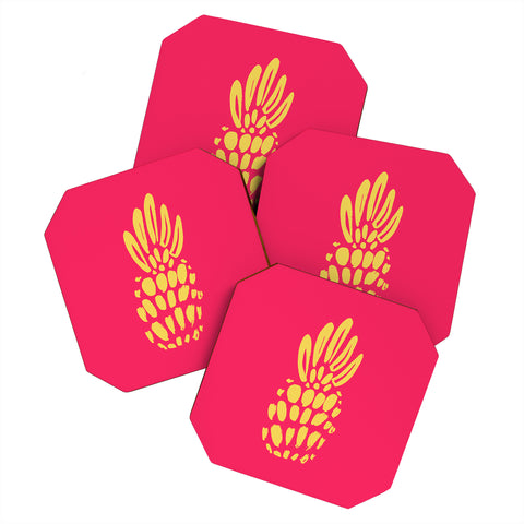 Allyson Johnson Neon Pineapple Coaster Set
